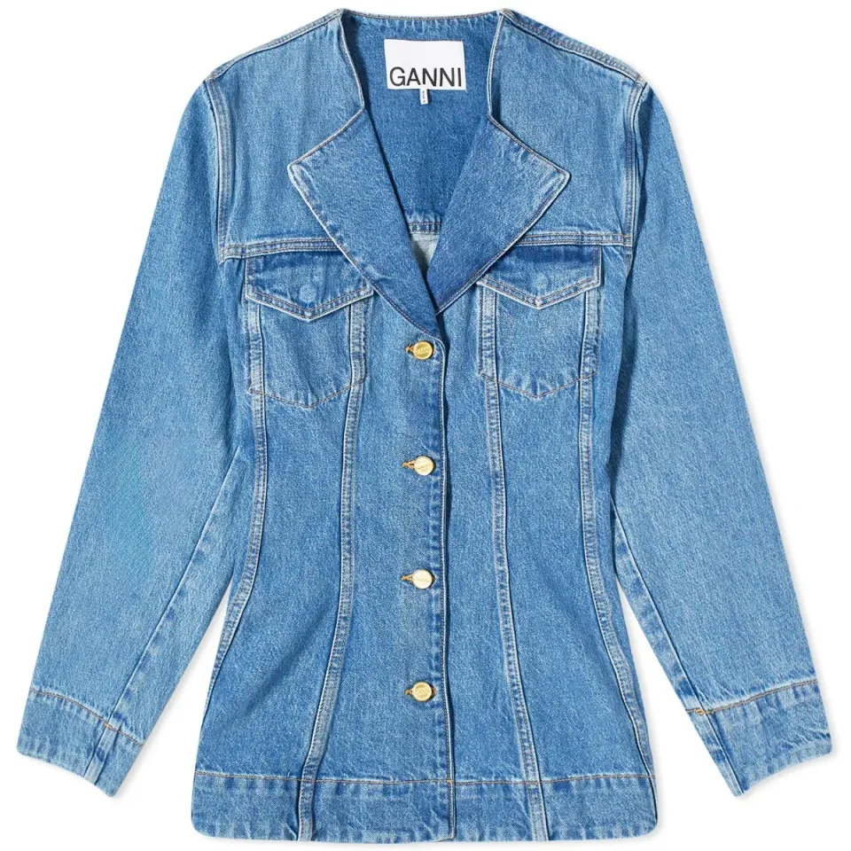 Cutline Denim Fitted Blazer