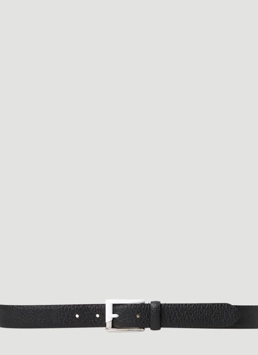 Contrast Buckle Leather Belt