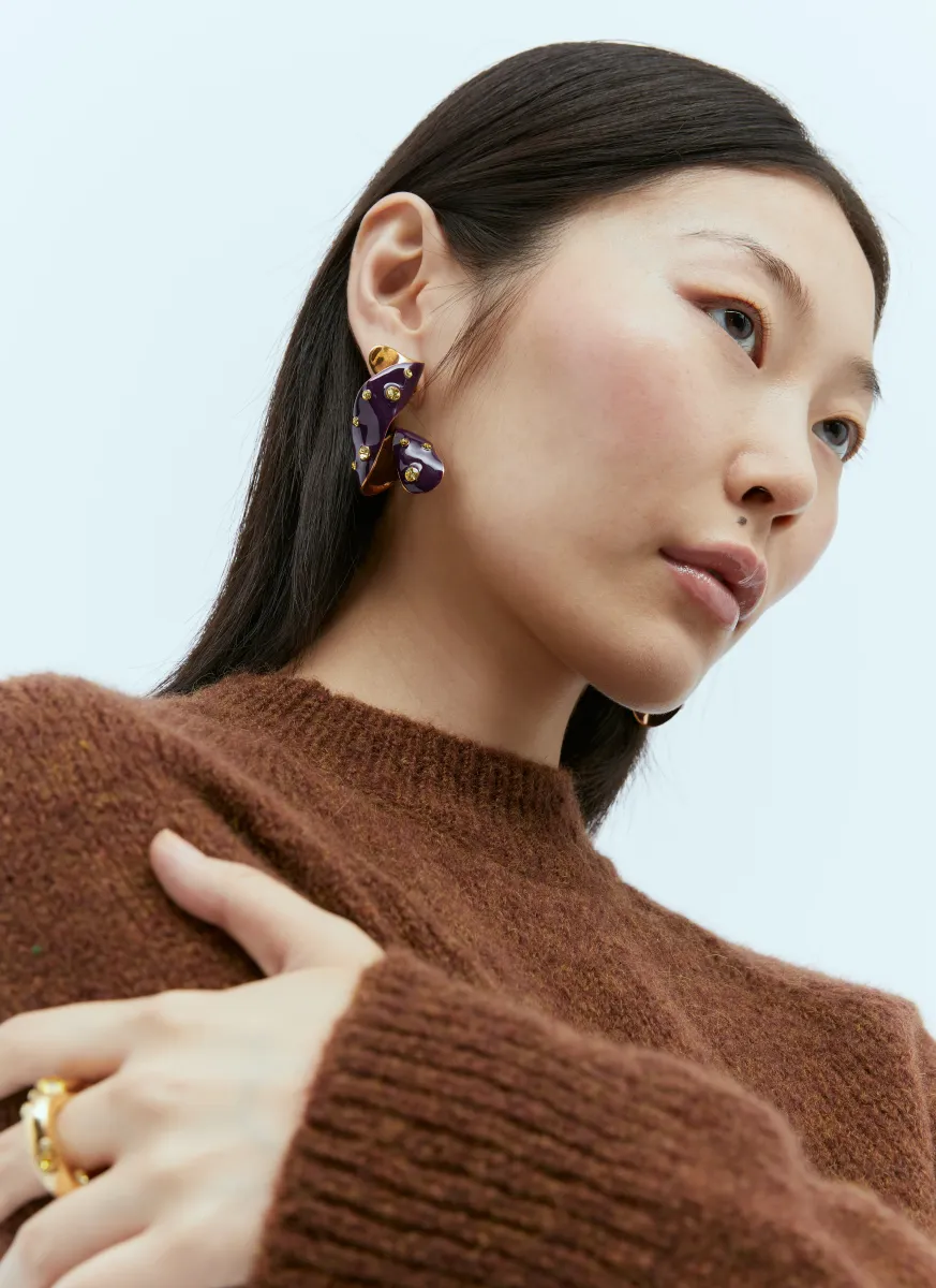 Twisted Embellished Drop Earrings