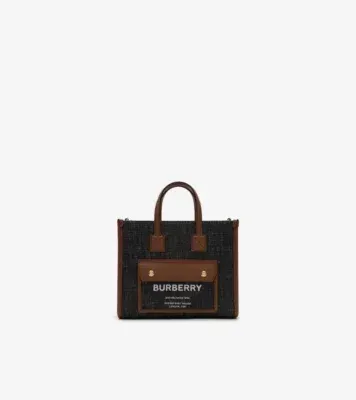 Mini Freya Tote in Indigo blue/malt brown