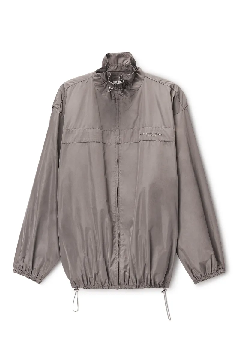 Oversized Track Jacket with Gathered Collar