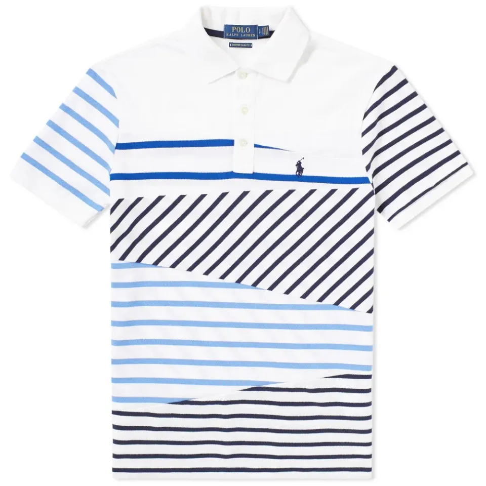 Cut & Sew Stripe Polo