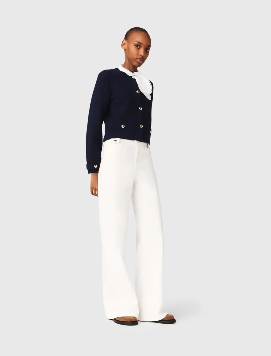 Detachable embroidered collar cardi