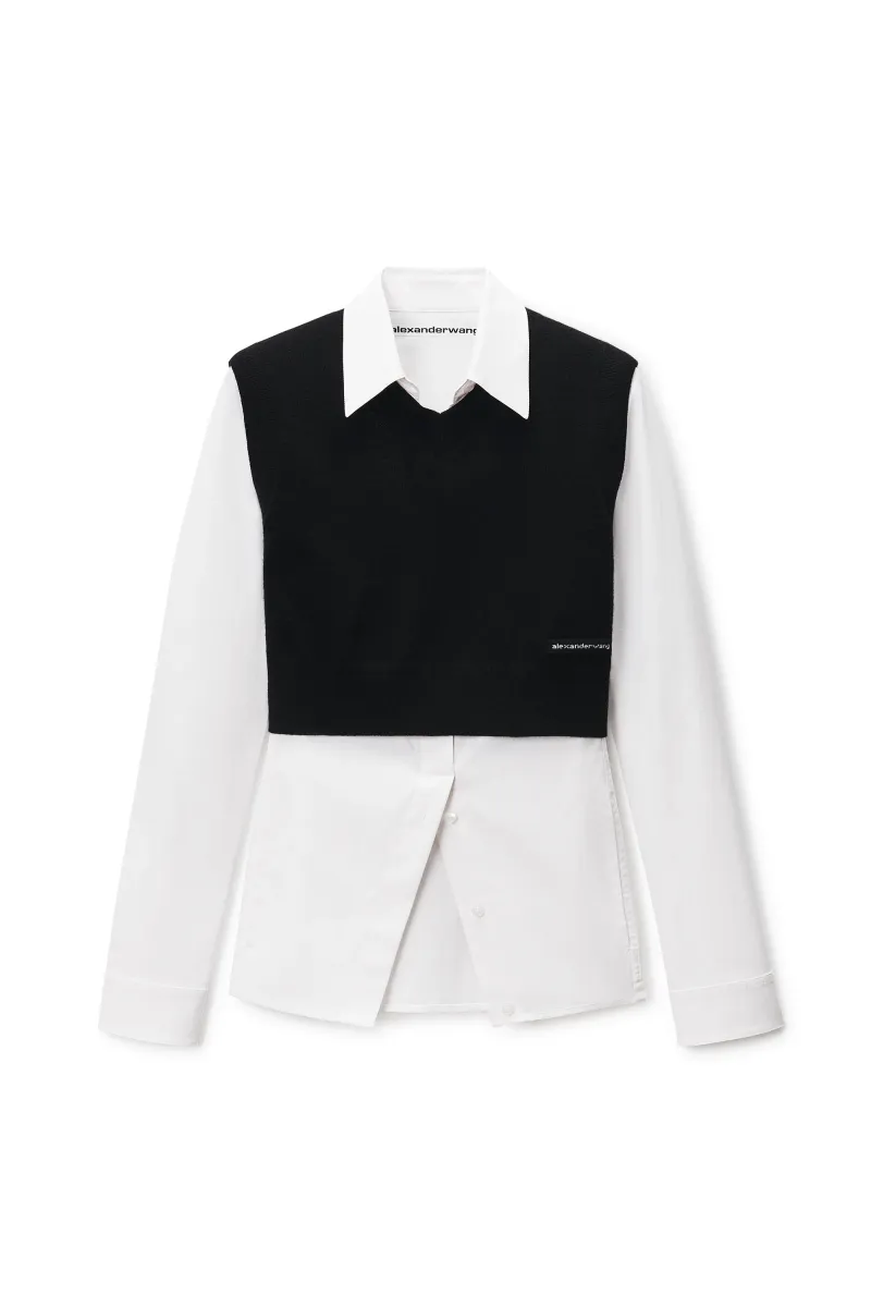 Prestyled Knit Vest Shirt