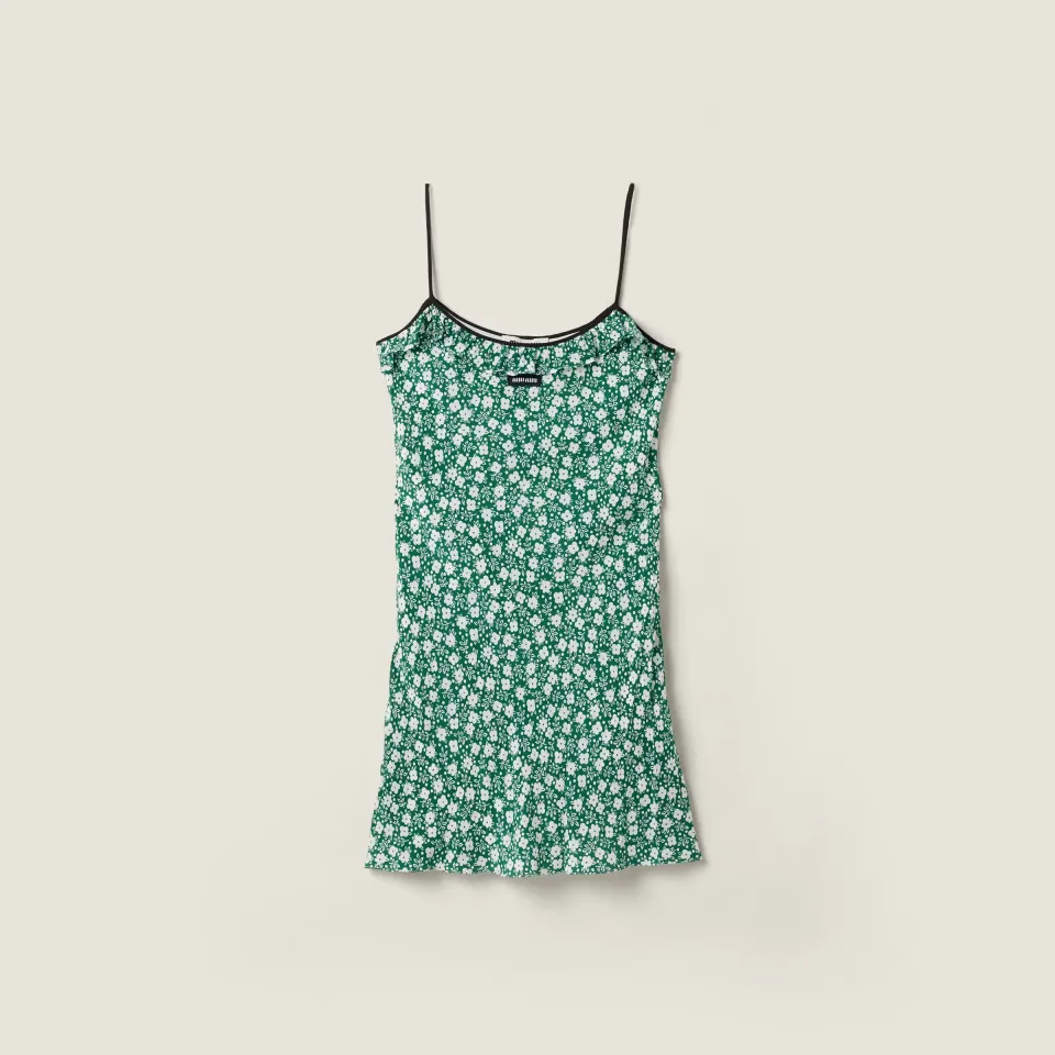 Crepe de chine mini-dress