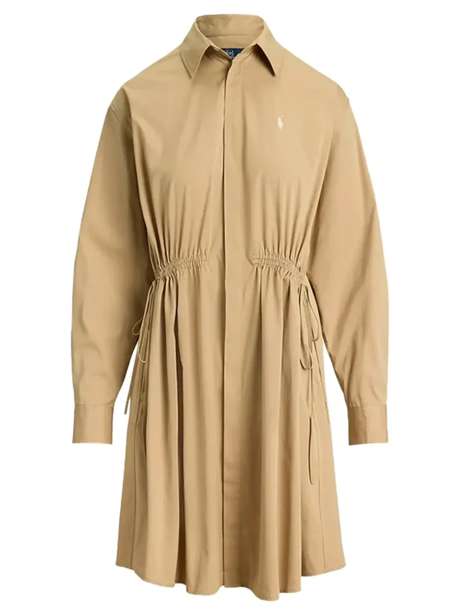 Drawcord Dress Camel