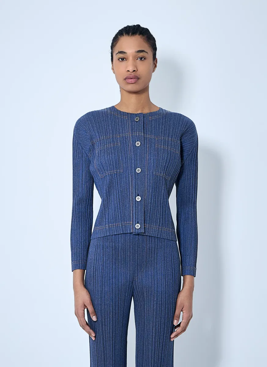 Pleated Button-Down Top