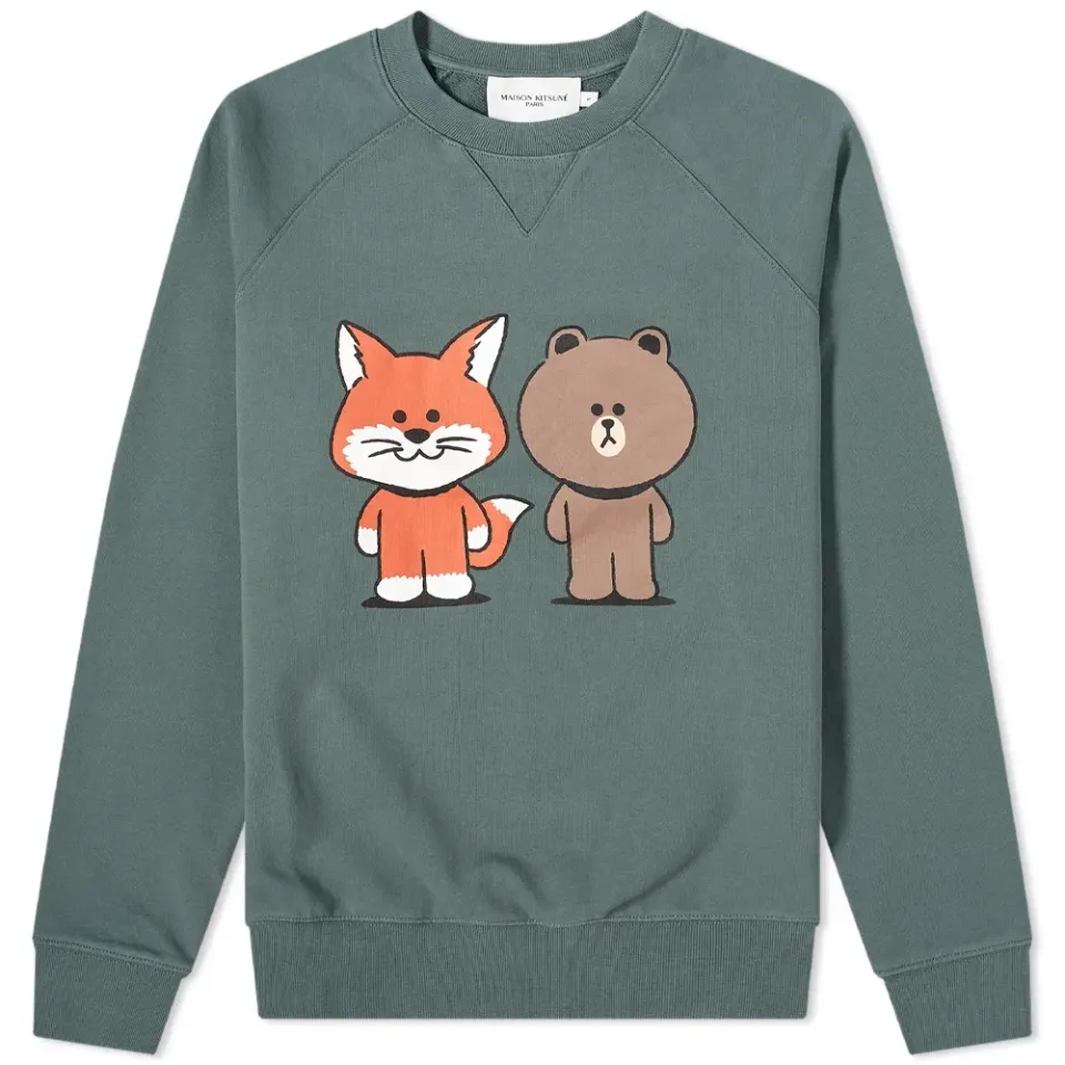 Maison Kitsuné x Line Friends Kitsune Big Print Crew Sweat