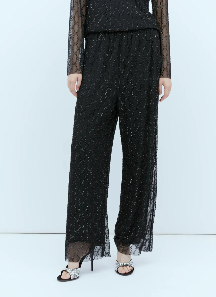 Tulle Interlocking GG Crystal Pants