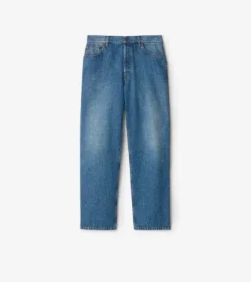 Loose Jeans in Mid blue - Men, Cotton