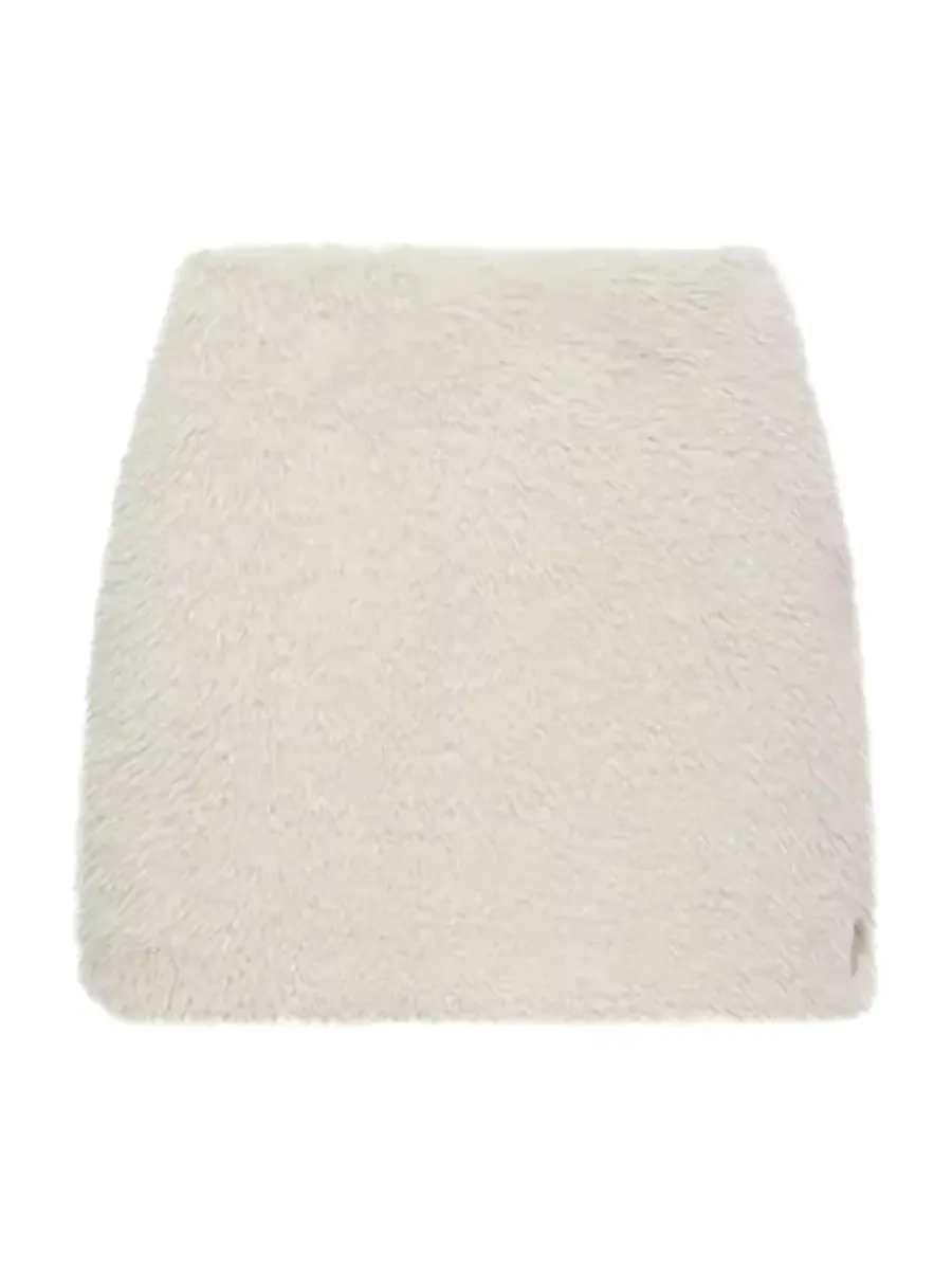 Women Teddy Mini Skirt White