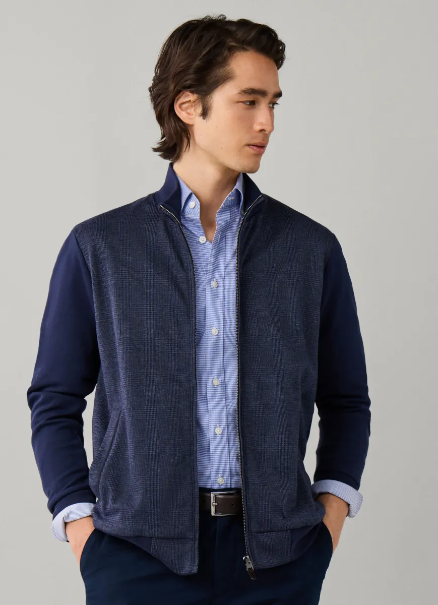 Prince- of-Wales Hybrid Full Zip Sweat