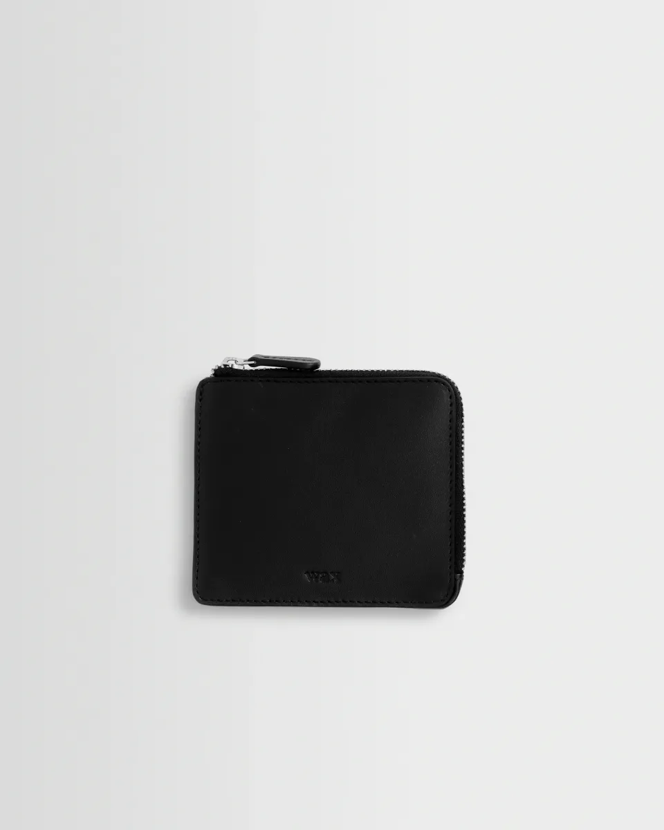 Harford - Black Leather Zip Wallet