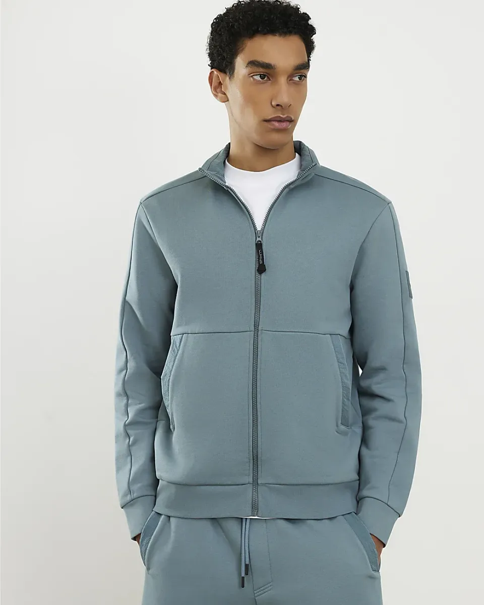Regular Fit Nylon Funnel Sweatshirt