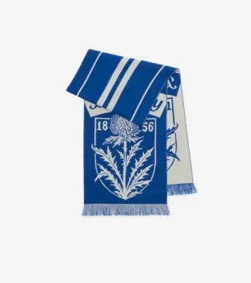 Thistle Shield Wool Scarf in Flag blue