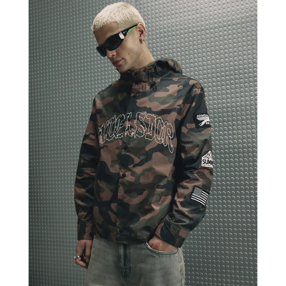 Cotton Camouflage Hooded Shirt