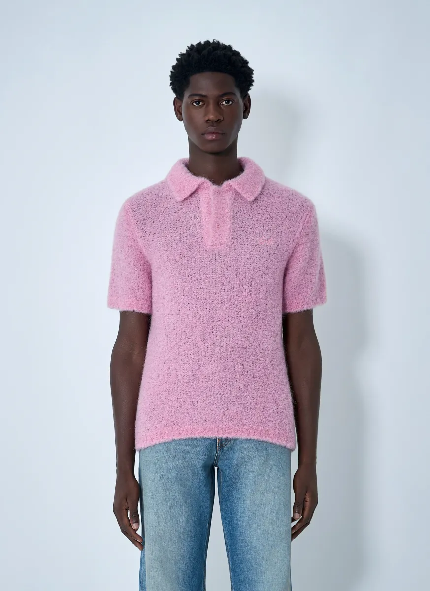 Mohair-Blend Polo Shirt