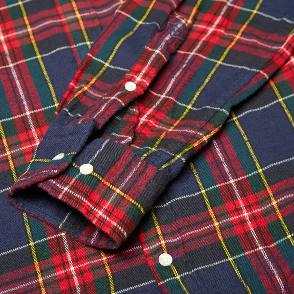 Slub Flannel Button Down Shirt