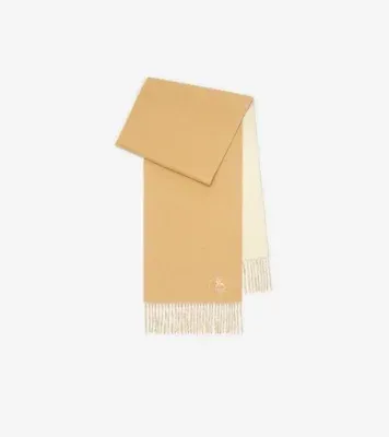 Knight Cashmere Scarf in Sand beige/neutral white