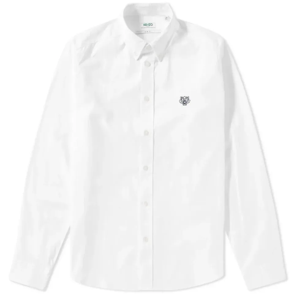Button Down Tiger Poplin Shirt