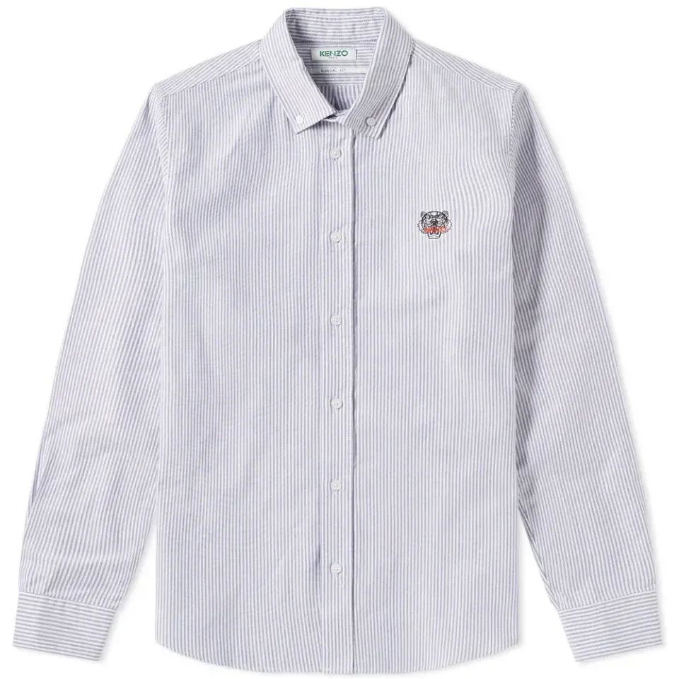 Button Down Tiger Stripe Oxford Shirt