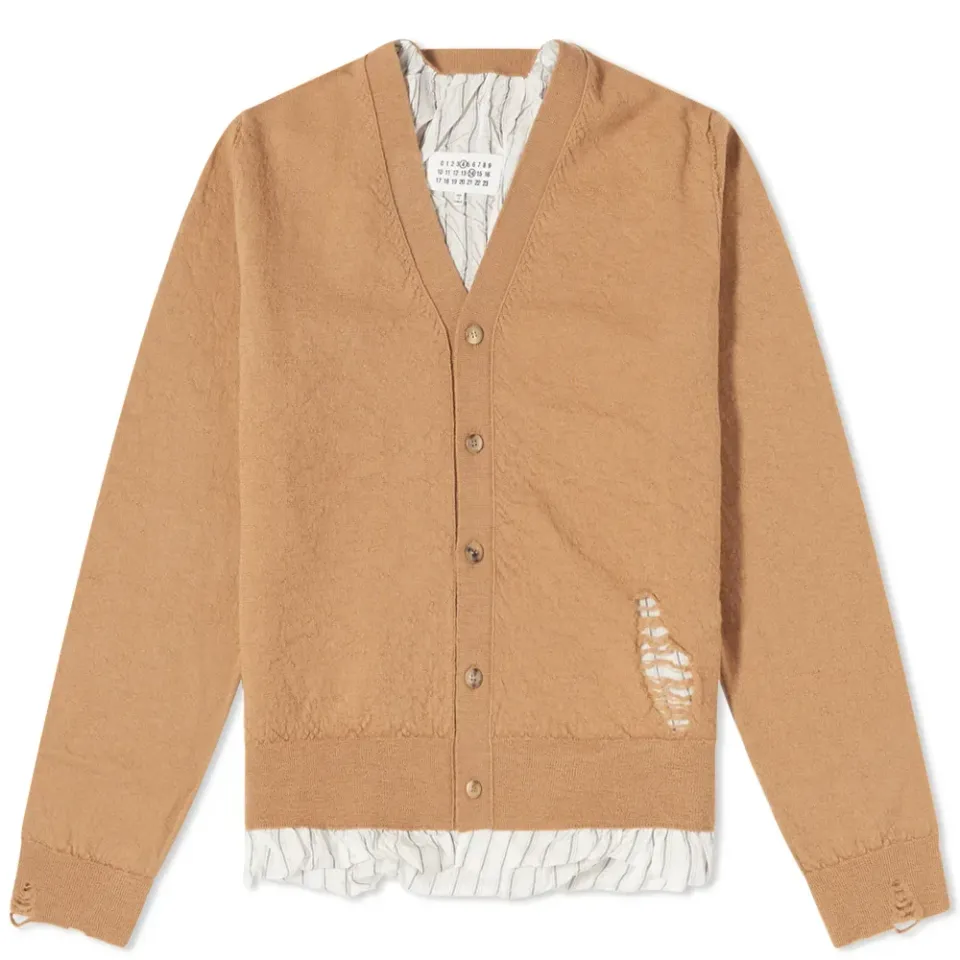 Distressed Insert Cardigan
