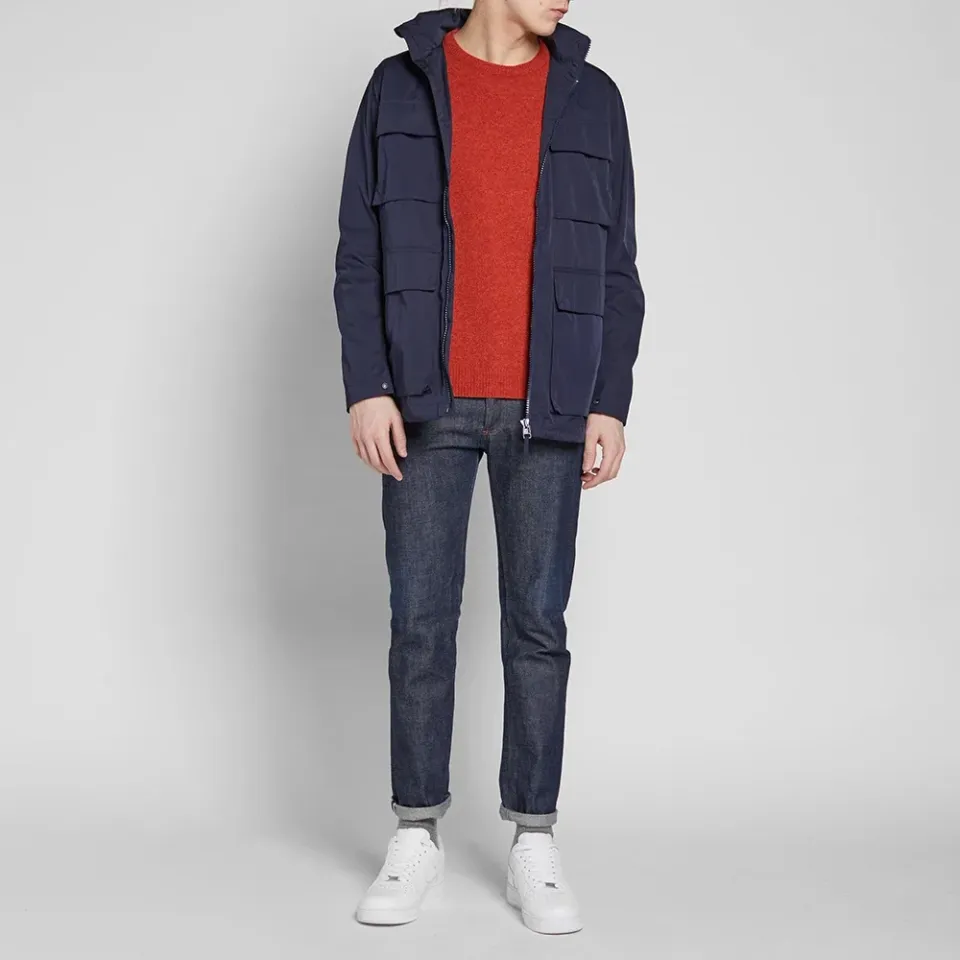 Arm Badge Lambswool Crew Knit