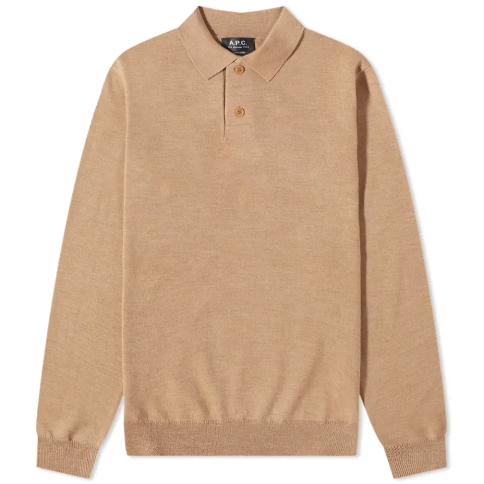 A.P.C. Long Sleeve Jerry Knit Polo