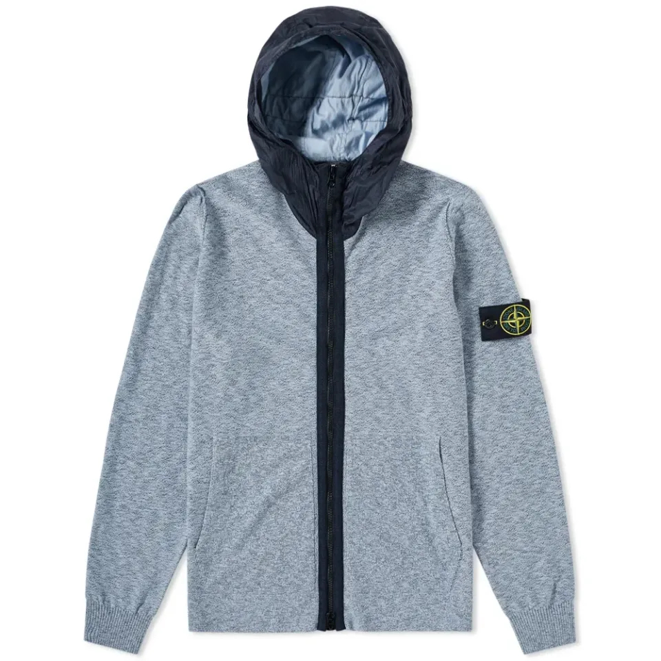Cotton Nylon Rosato Hooded Zip Knit