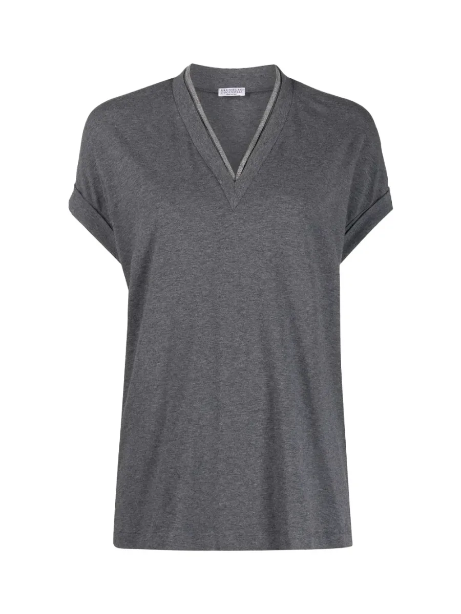 Women v-neck t-shirt Grey