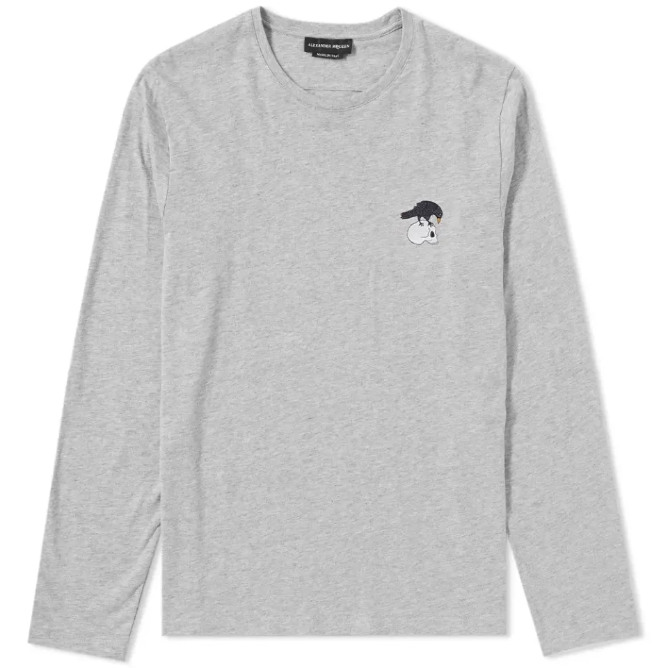 Long Sleeve Embroidered Motif Tee