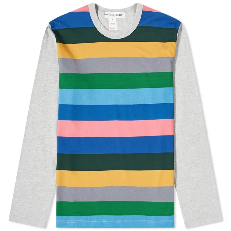Comme des Garcons SHIRT Long Sleeve Block Stripe Tee