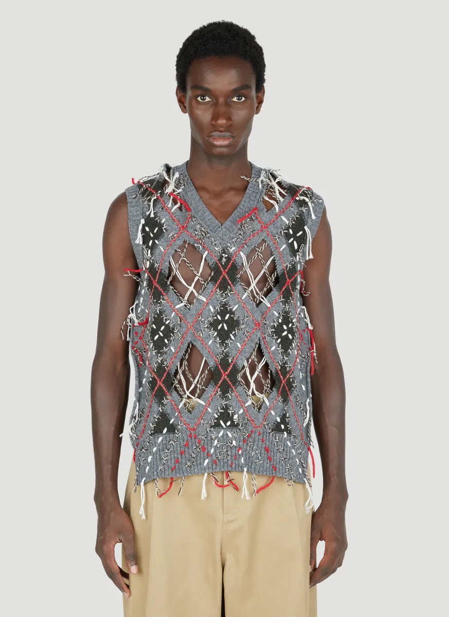 Cut-Out Knit Gilet