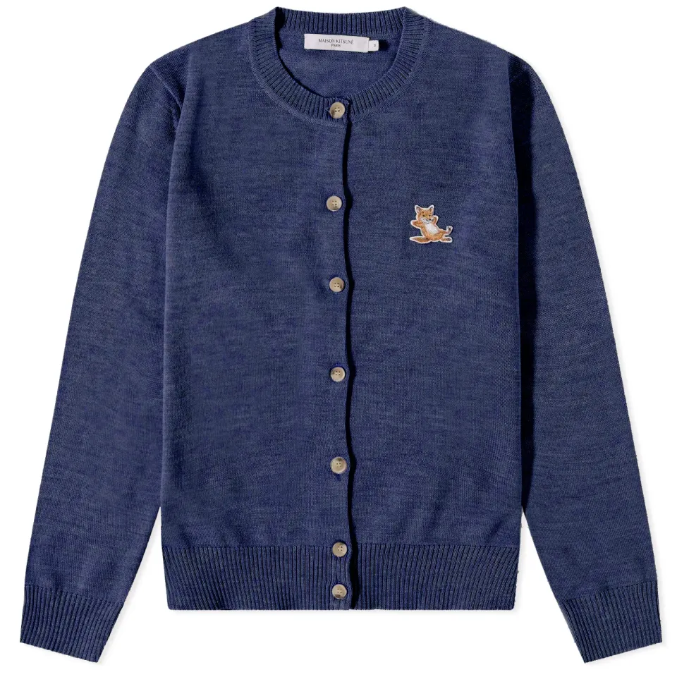 Chillax Fox Patch Adjusted R-Neck Cardigan