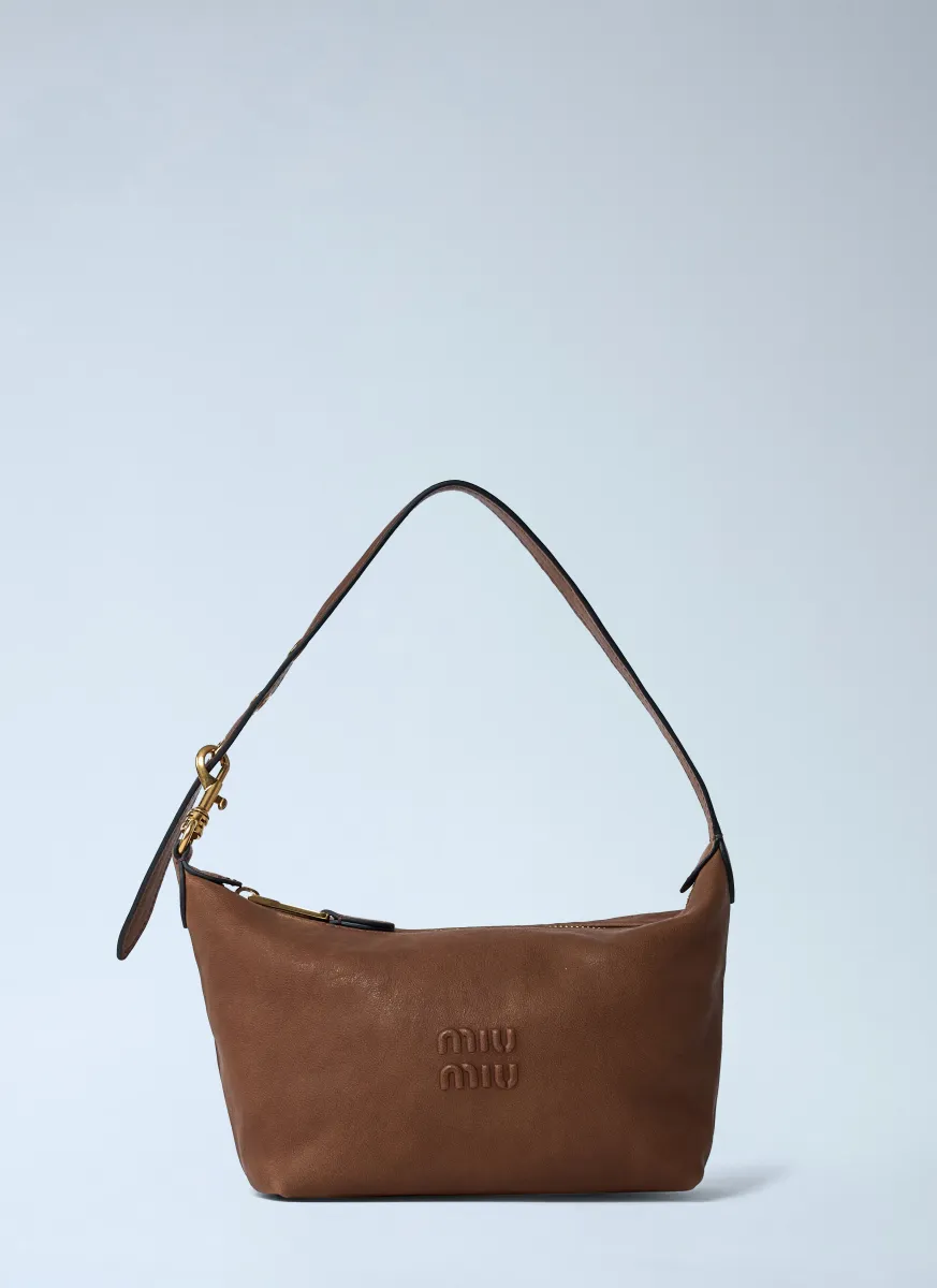 Leather Logo Motif Shoulder Bag