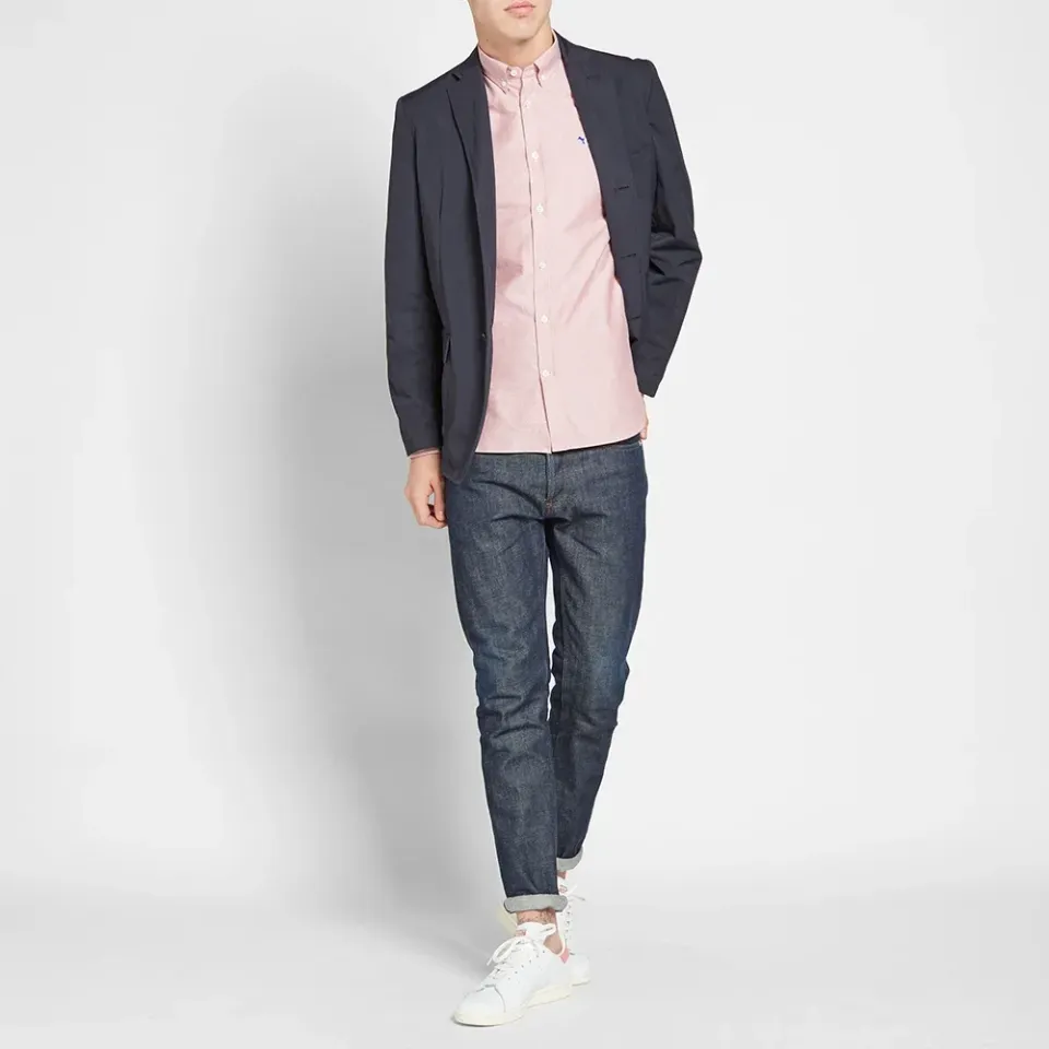 Maison Kitsuné Button Down Classic Tricolour Fox Oxford Shirt