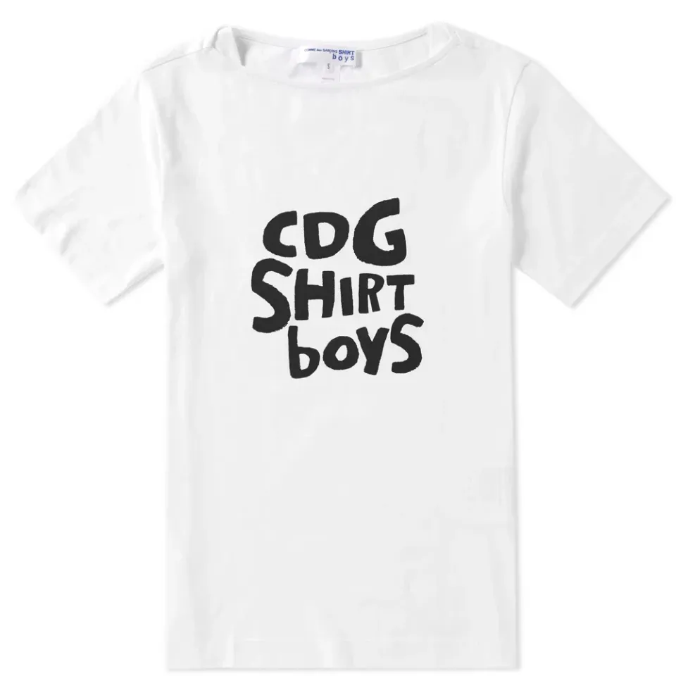 Comme des Garcons SHIRT BOY Wide Neck Logo Tee