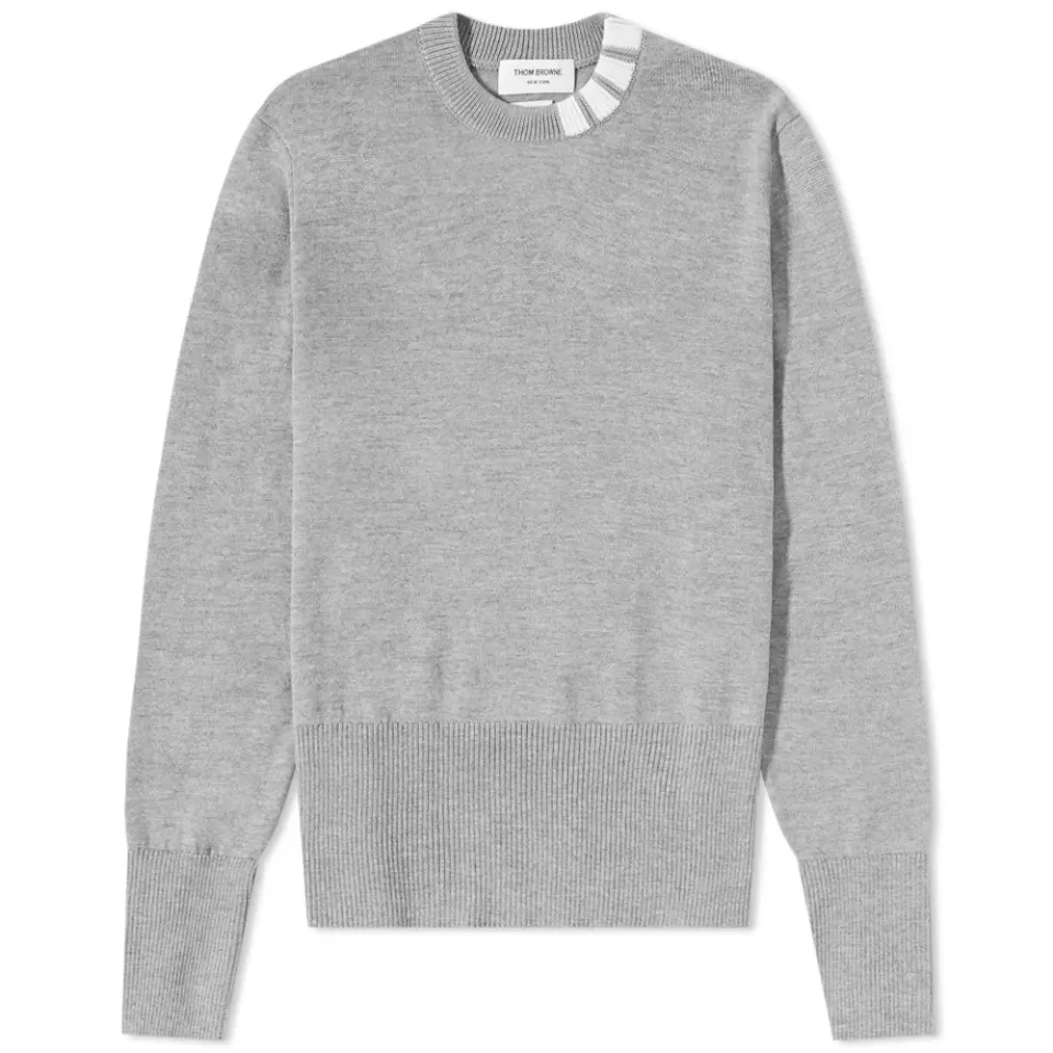4 Bar Collar Crew Knit