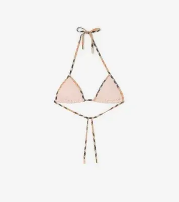 Check Trim Bikini Top in Bouquet pink - Women, Nylon