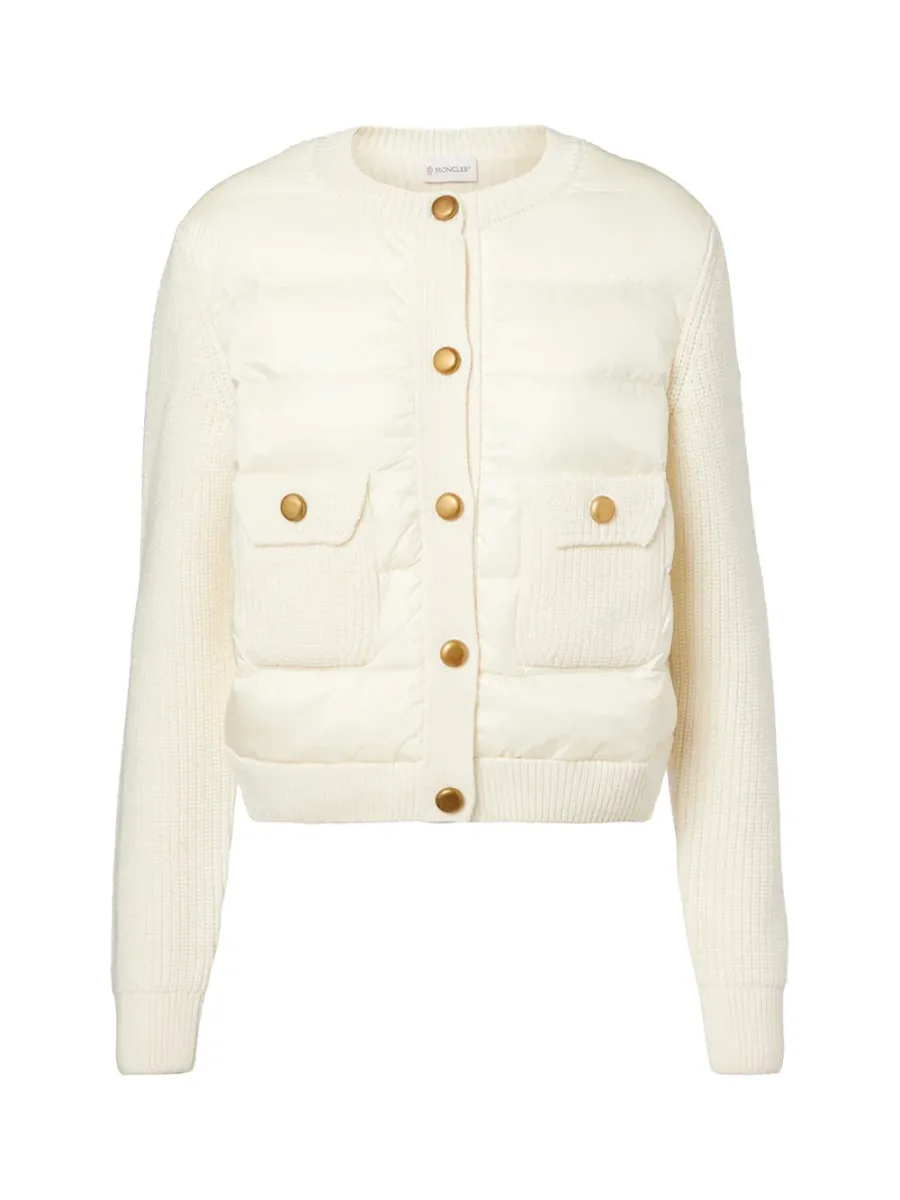 Women Padded Cardigan White