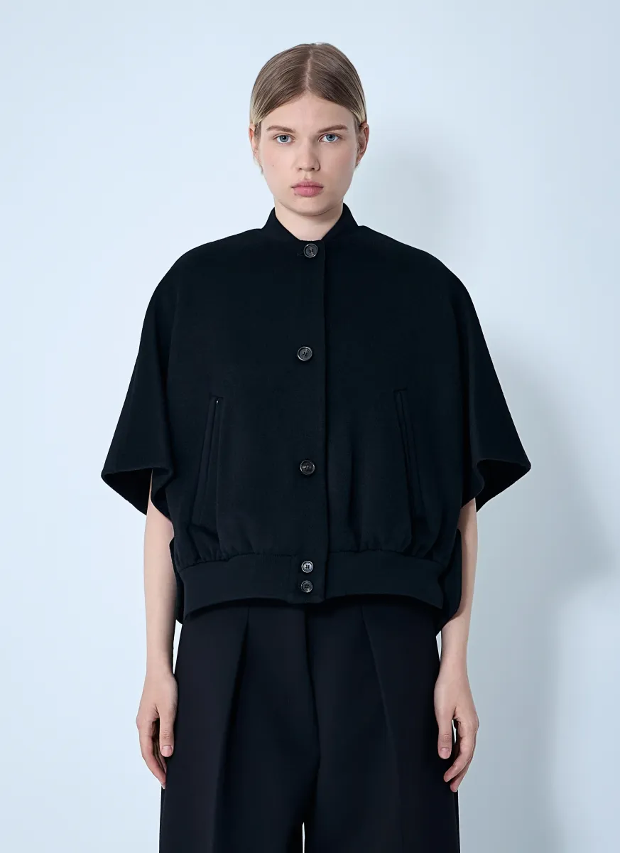 Cashmere Cropped Sleeve Jacket