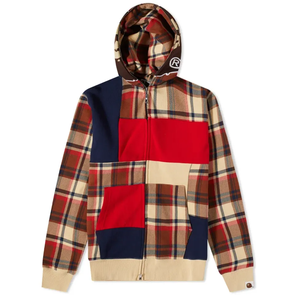 Bape Check 2nd Ape Full Zip Hoody