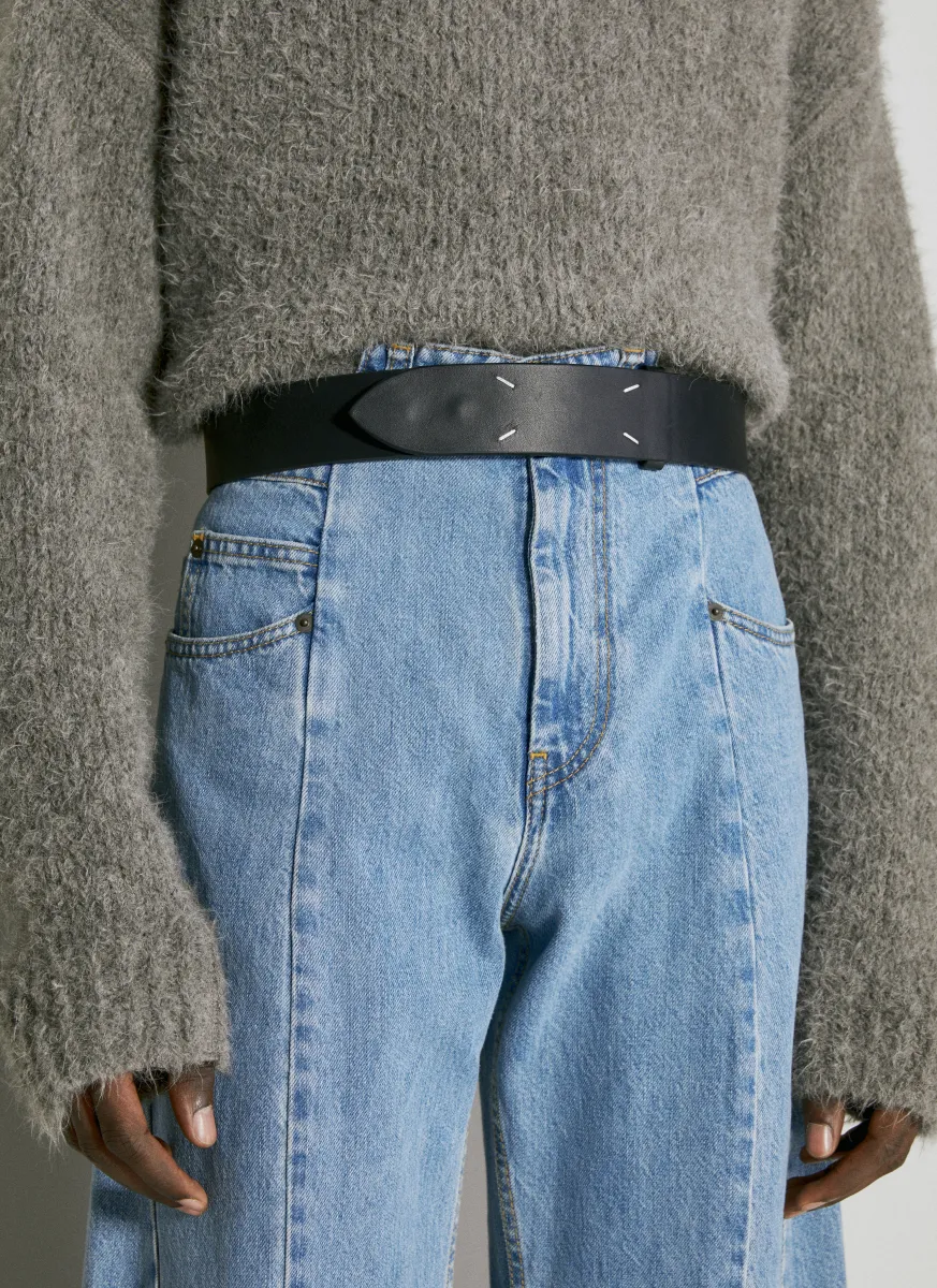 Four Stitches Leather Belt