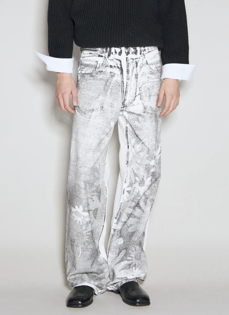 Printed Denim Jeans