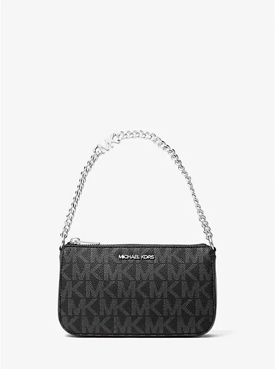 Jet Set Small Signature Logo Chain Pochette