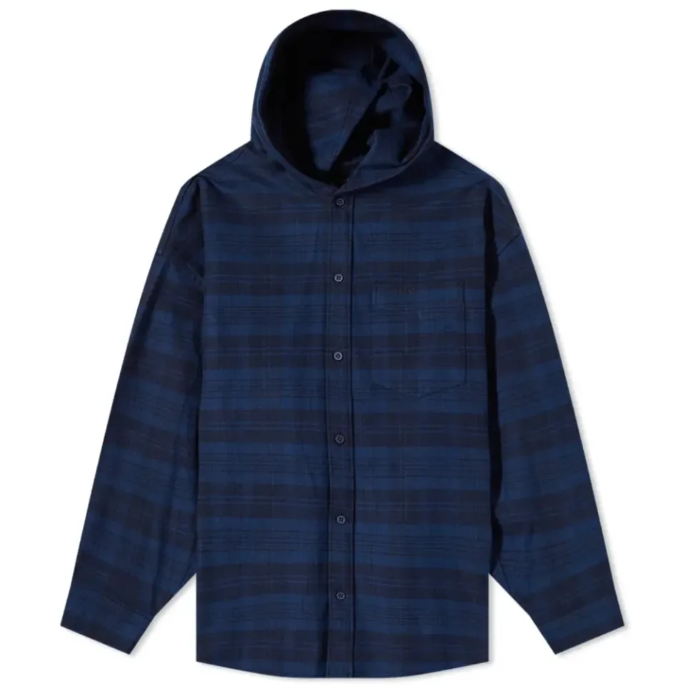 Hooded Check Overshirt