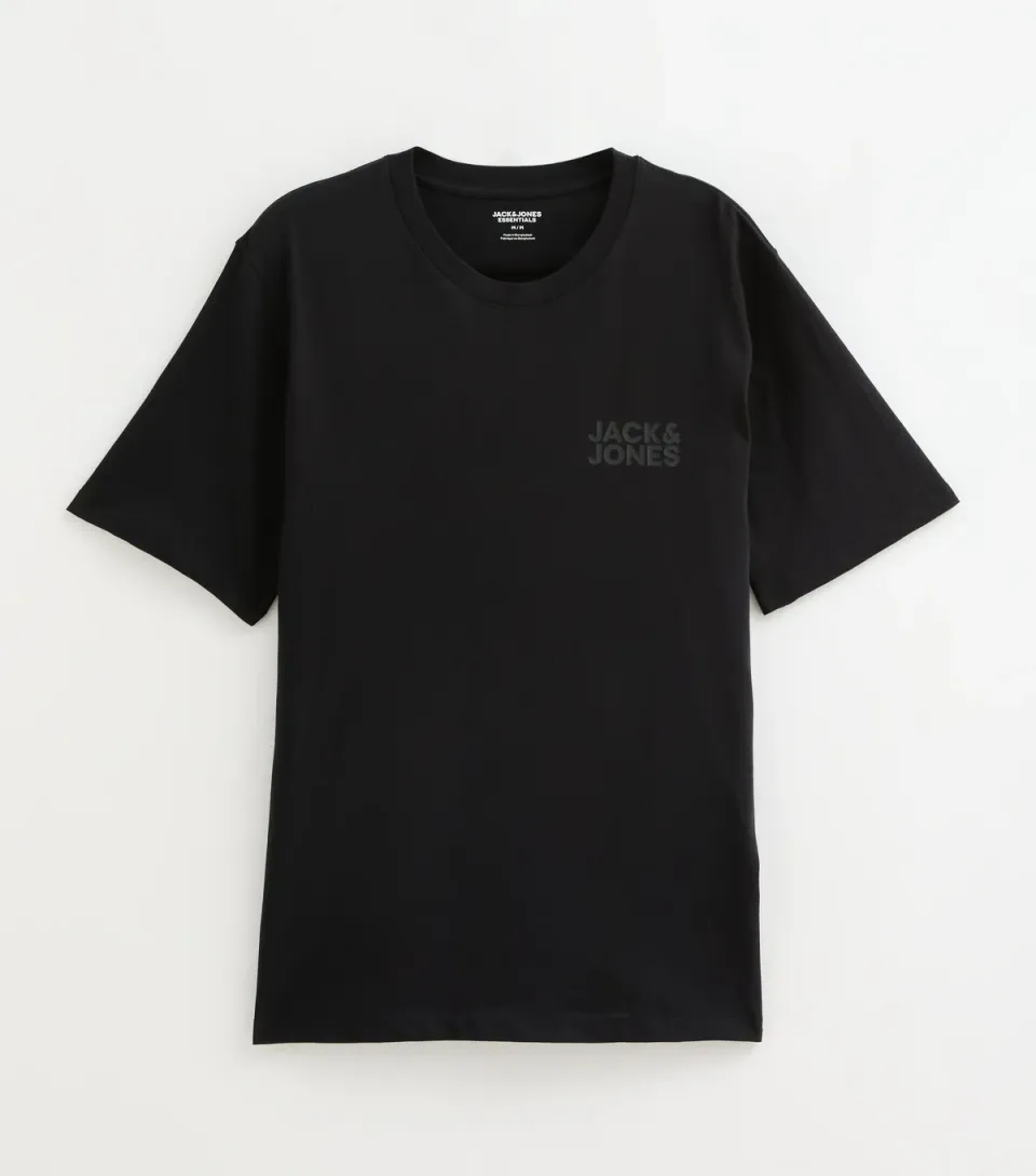 Men's Black Organic Cotton Chest Logo T-Shirt