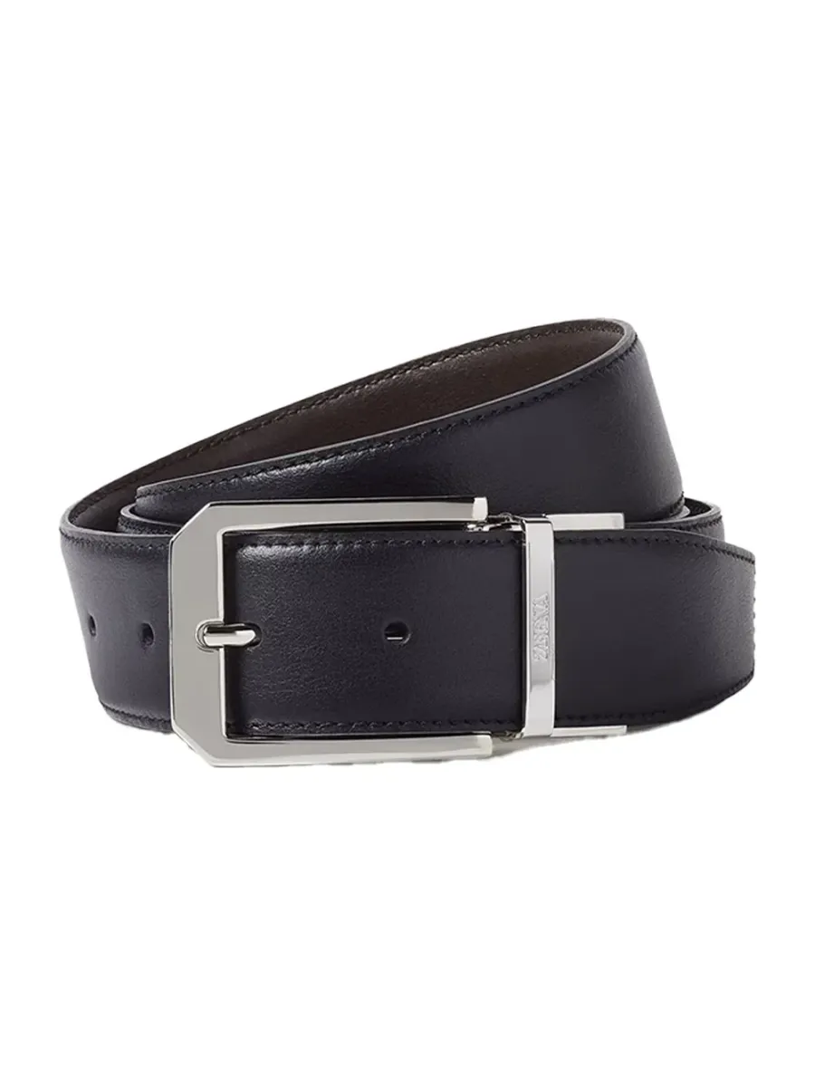 Reversible Leather Belt Black/Dark Brown