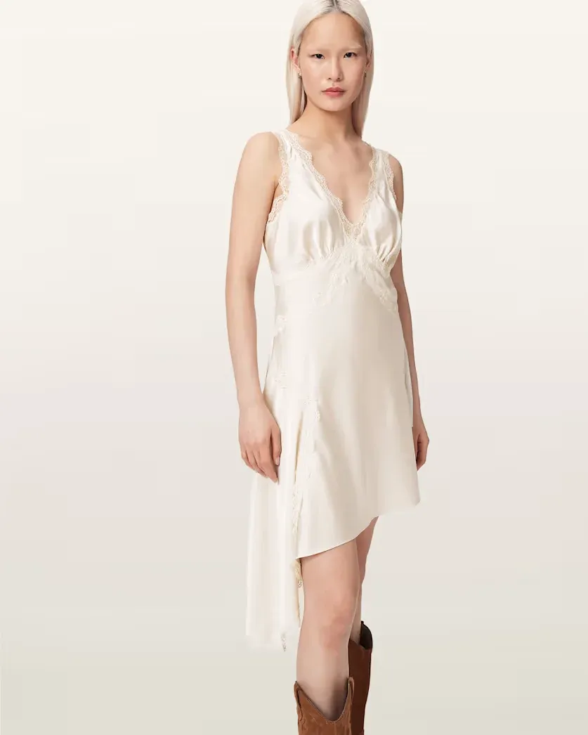 Ilka Asymmetric Lace Mini Dress