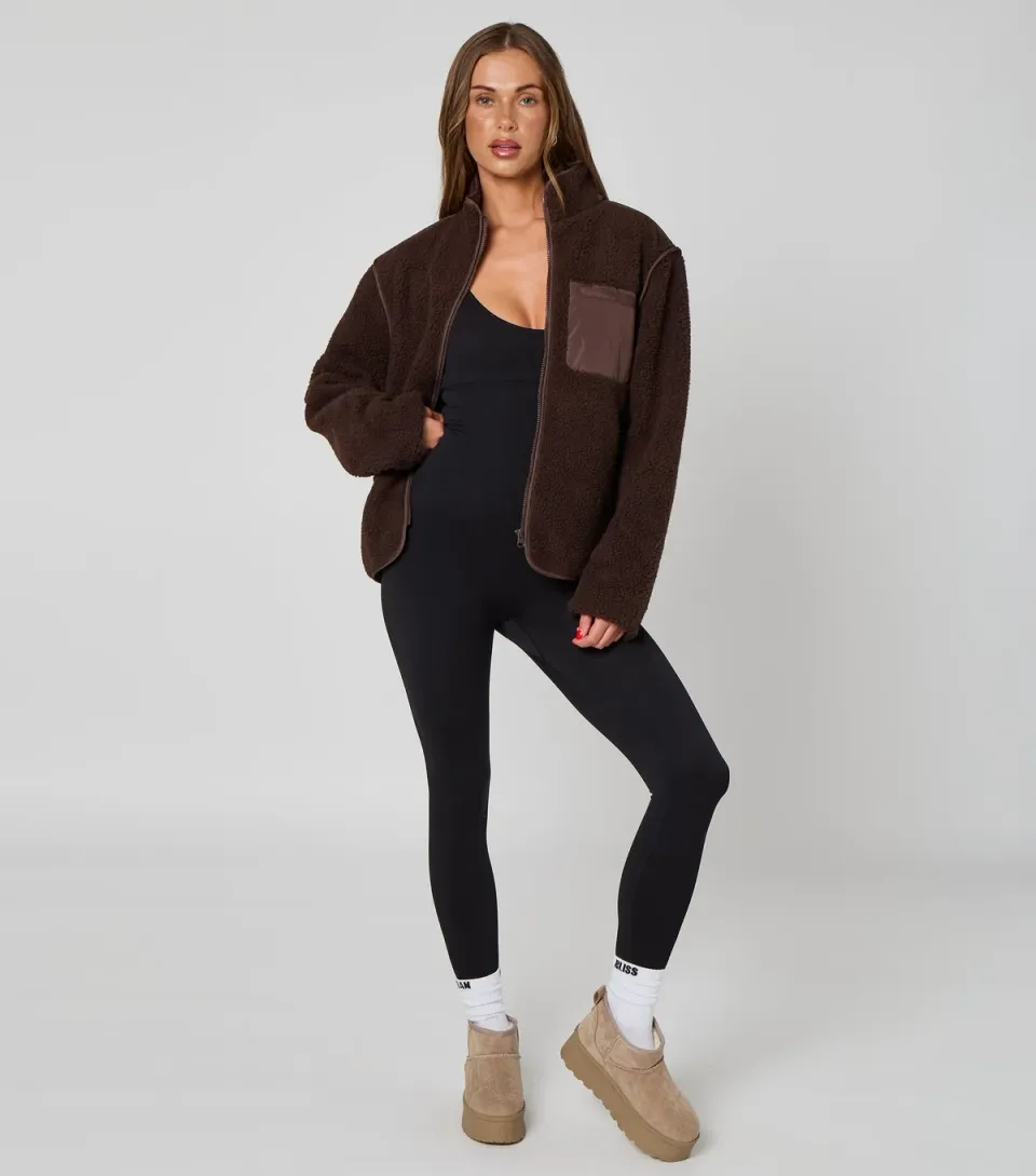 Women's Dark Brown Fleece Jacket